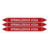 Značení potrubí, sprinklerová voda,3 ks, 355 × 37 mm